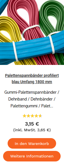 Palettenspannbänder profiliert blau Umfang 1800 mm