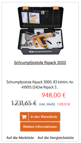 Schrumpfpistole Ripack 3000 Schrumpfpistole Ripack 3000